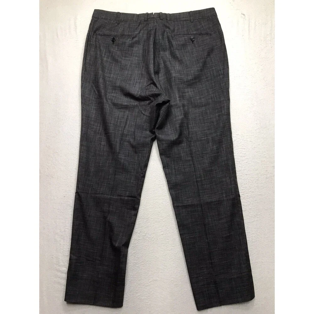 ERMENEGILDO ZEGNA Milano Dress Pants Men 56R (36x30) Gray Wool Silk Suit Trouser